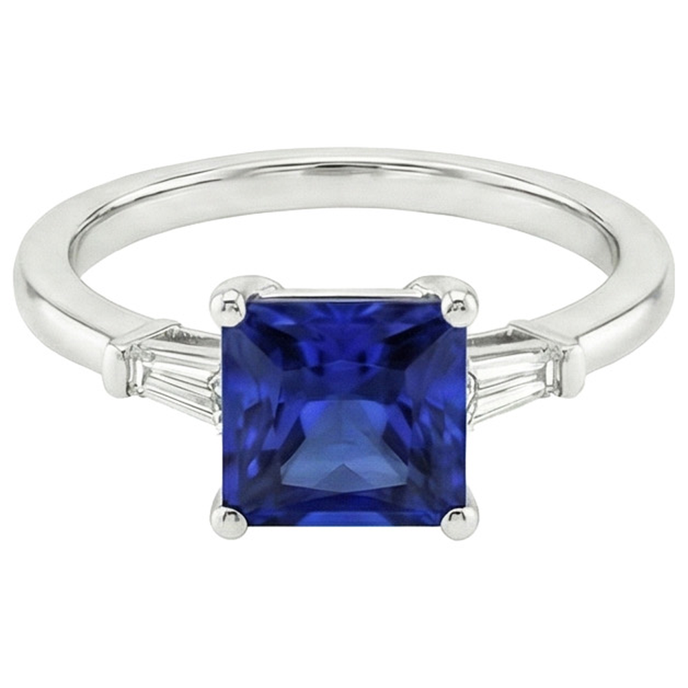 naturel baguette diamant 5.25carats bague vue de dessus