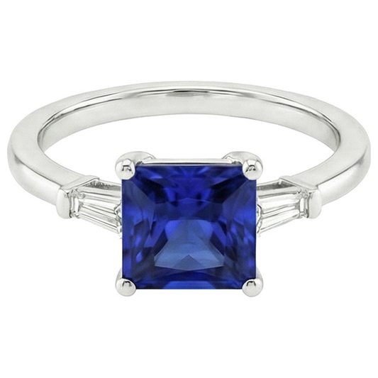 naturel baguette diamant 5.25carats bague vue de dessus