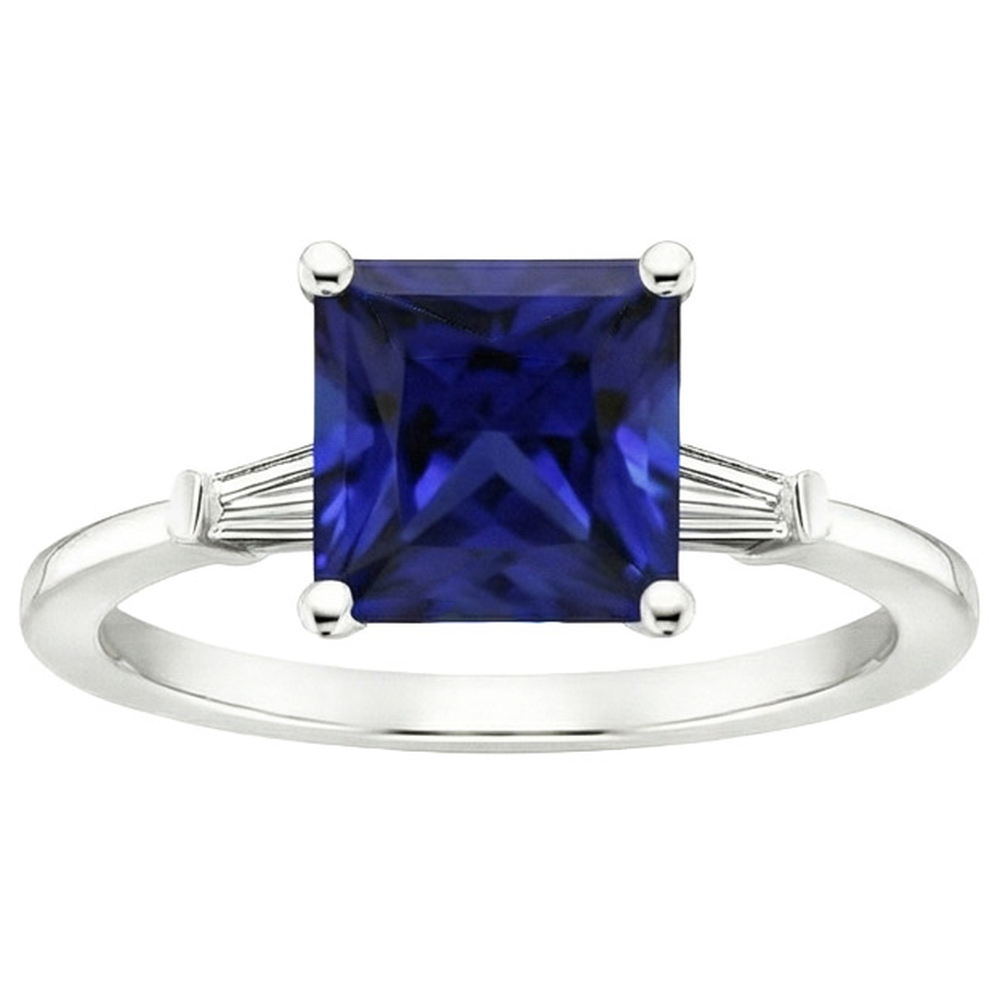 naturel baguette diamant 5.25carats bague vue de profil