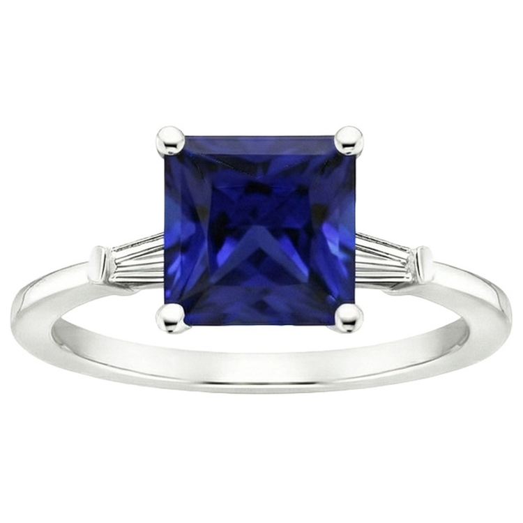 naturel baguette diamant 5.25carats bague vue de profil
