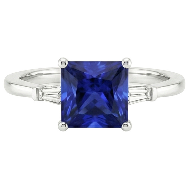 naturel baguette diamant 5.25carats bague sur blanc