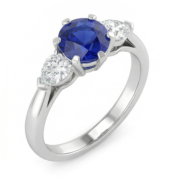 naturel round diamant 1.25carats bague angle de côté