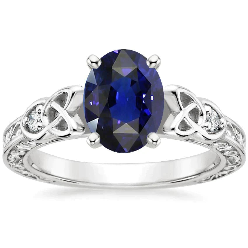 Bague Type Antique Saphir Bleu Foncé
