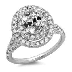 Bague Véritable Diamant Double Halo 12 Carats