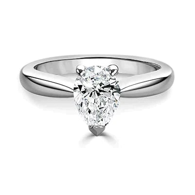 Bague Véritable Diamant Poire Solitaire 3 Carats