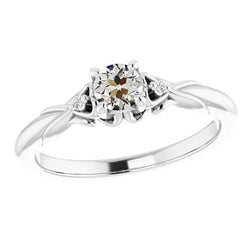 Bague Véritable Diamant Rond Vieux mineur Trois Pierres Or 14K 1.50 Carats