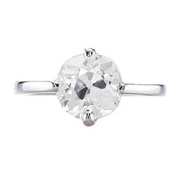 Bague Véritable Diamant Solitaire Vieux Mineur 1.25 Carats 2 Griffes Bijoux Dames