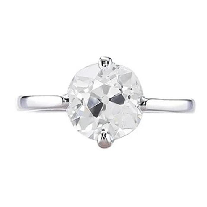 Bague Véritable Diamant Solitaire Vieux Mineur 1.25 Carats 2 Griffes Bijoux Dames