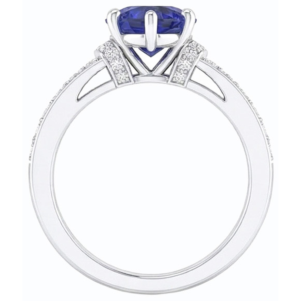 naturel round diamant 3.50carats bague vue de face