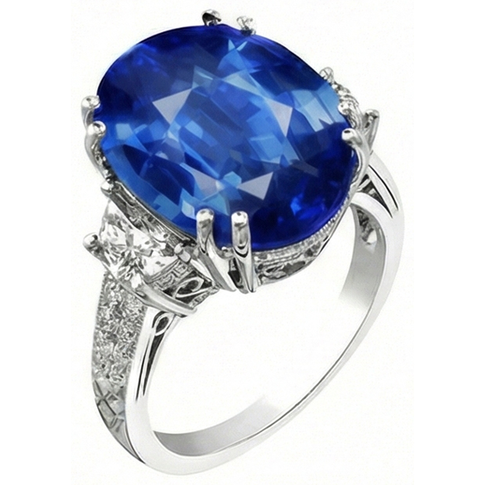 naturel oval diamant 3carats bague vue de dessus