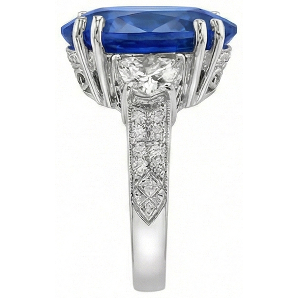 naturel oval diamant 3carats bague détail rapproché