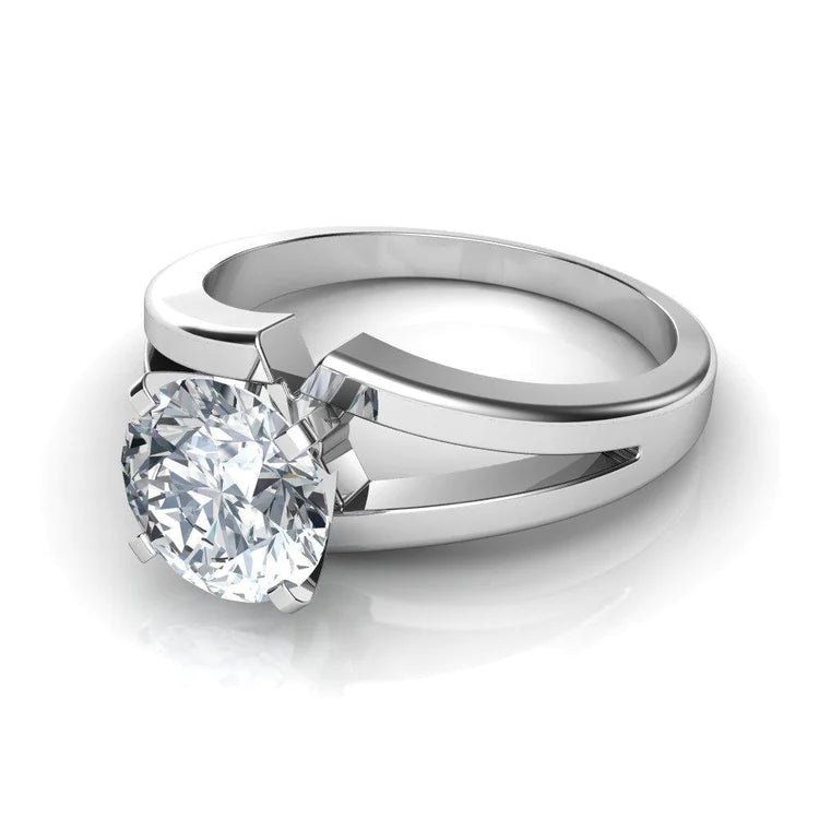 Bague anniversaire Réel diamant solitaire étincelant de 2.50 carats