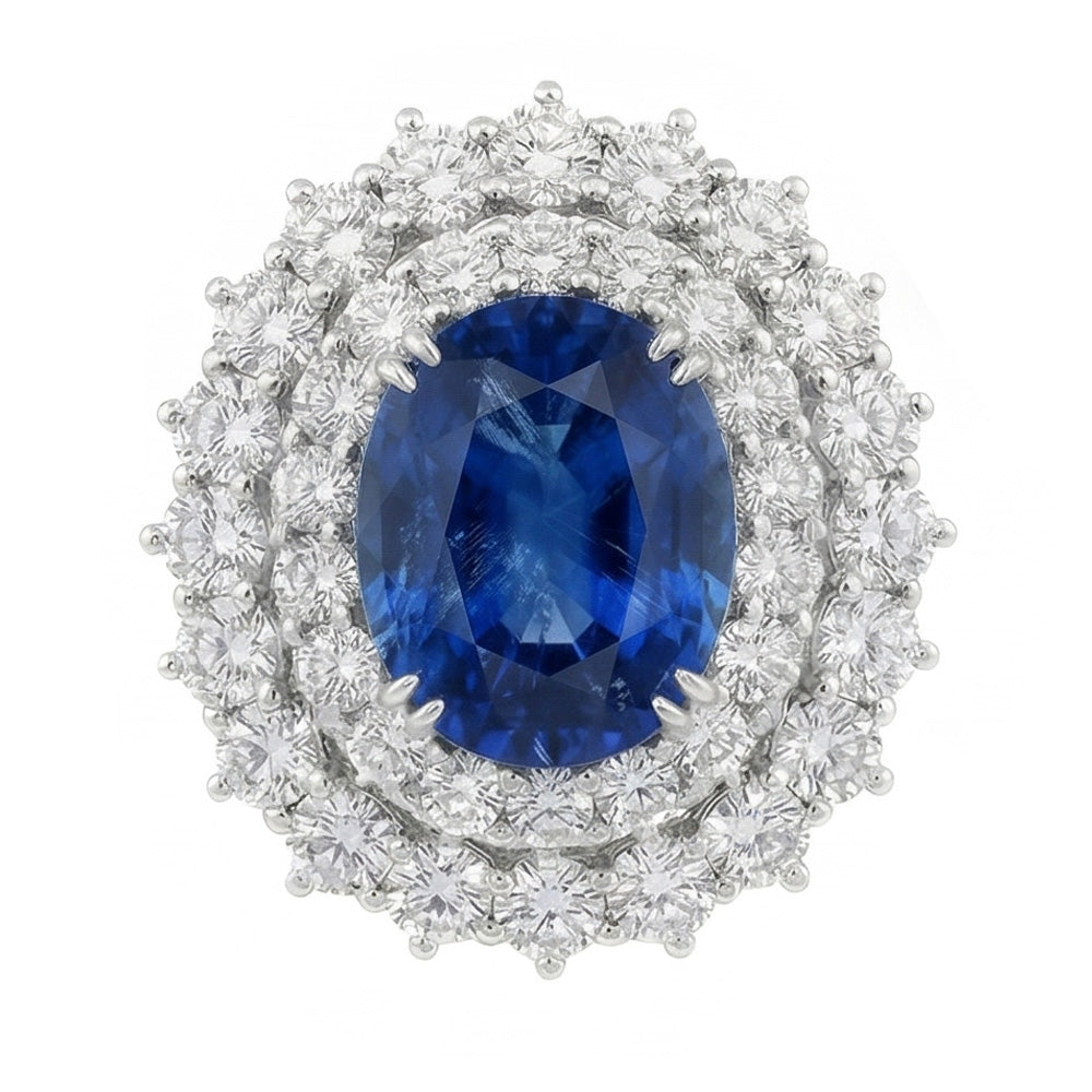 naturel cushion diamant 9.75carats bague angle de côté