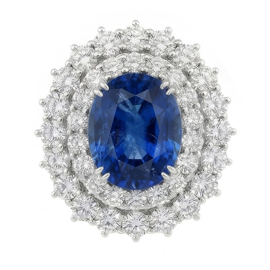 naturel cushion diamant 9.75carats bague angle de côté