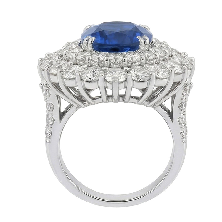 naturel cushion diamant 9.75carats bague vue de dessus
