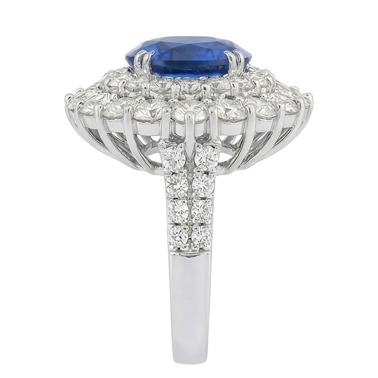 naturel cushion diamant 9.75carats bague vue de profil
