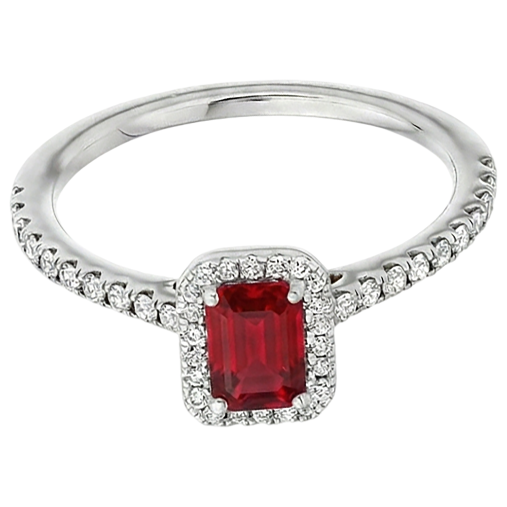 naturel rubis 2.30carats bague angle de côté