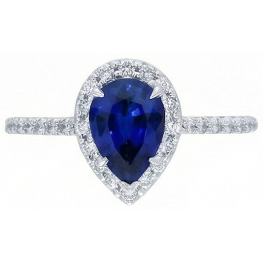 naturel pear diamant 2.88carats bague angle de côté