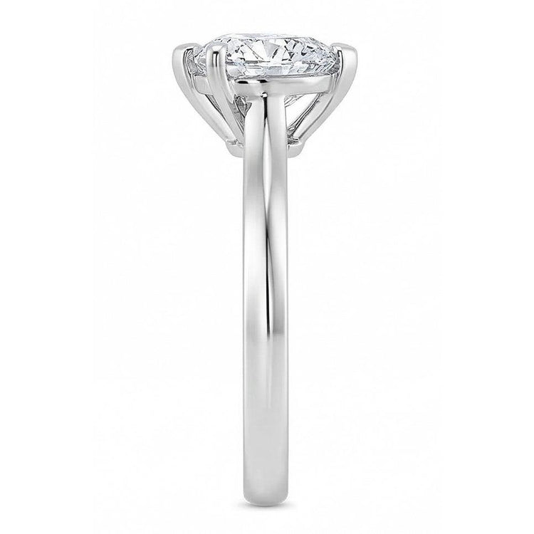 Bague anniversaire diamant solitaire en forme de cœur de 2.25 ct en or blanc