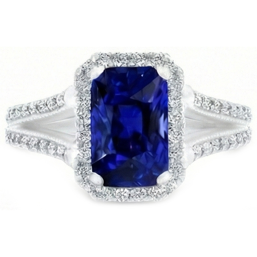 naturel round saphir 5.50carats bague détail rapproché