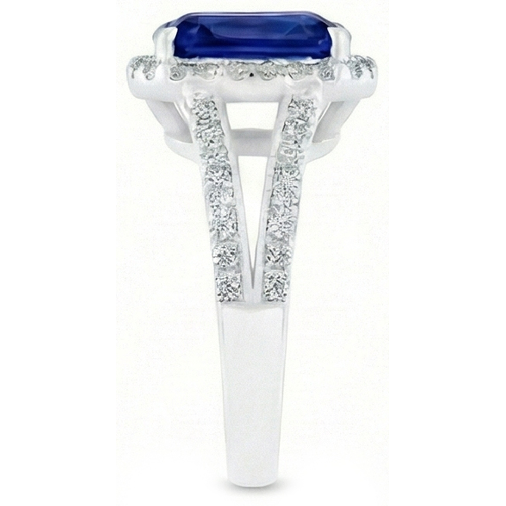 naturel round saphir 5.50carats bague sur blanc