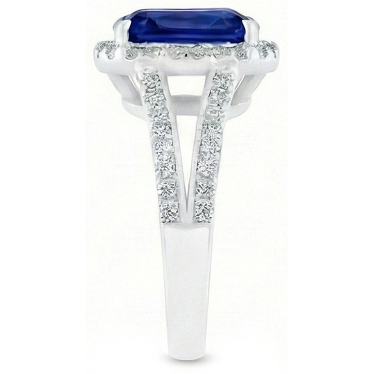 naturel round saphir 5.50carats bague sur blanc