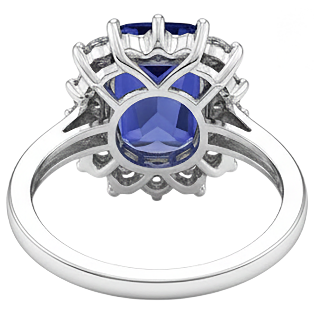 naturel round tanzanite 4.30carats bague vue de profil