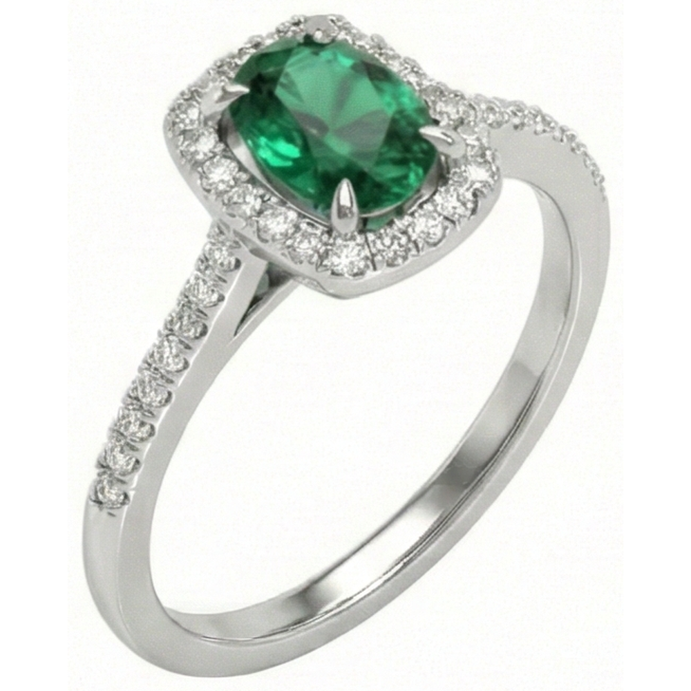 naturel oval diamant 5.75carats bague angle de côté