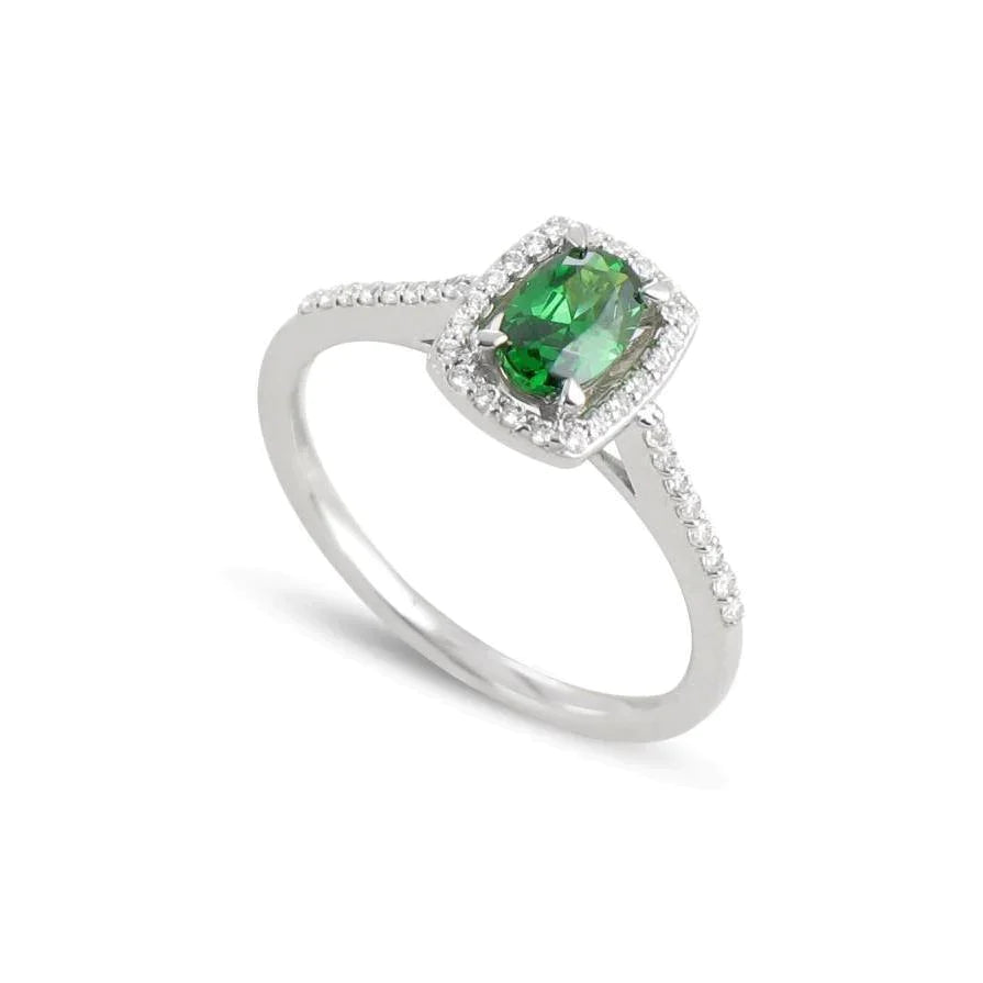 Bague anniversaire émeraude Vert et diamants de 5.75 ct en or blanc 14 carats neuf
