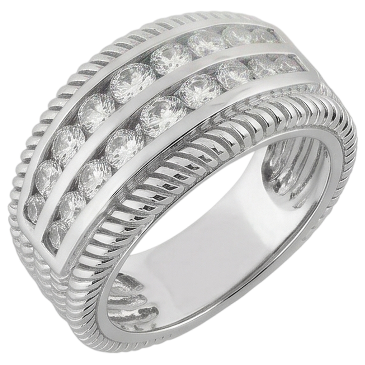 Bague anniversaire main droite diamant rond 2.50 carats