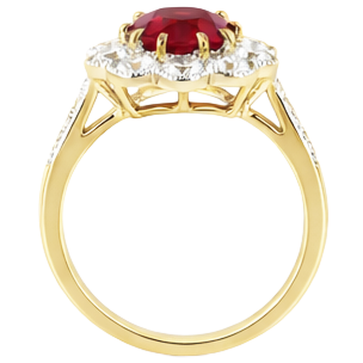 Bague anniversaire rubis et diamants sertie griffes 6.25 carats