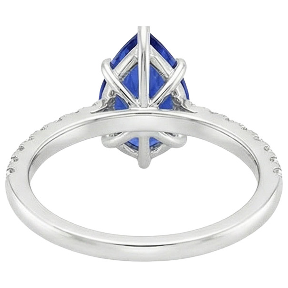 naturel pear diamant 5carats bague angle de côté