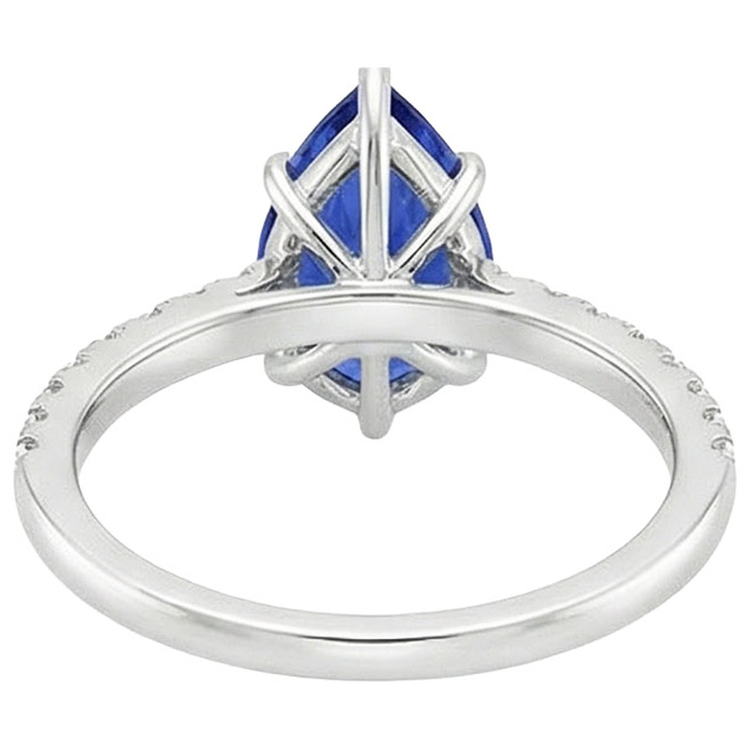 naturel pear diamant 5carats bague angle de côté