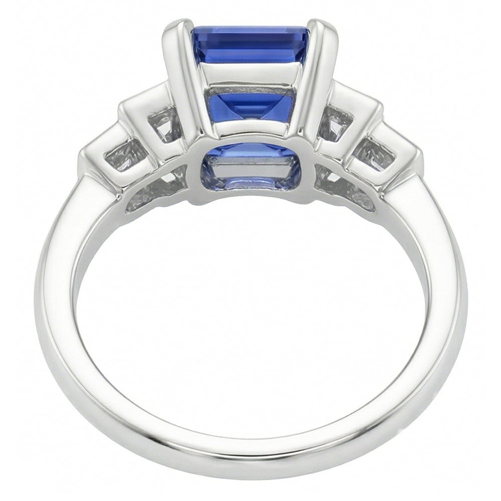 naturel baguette diamant 2.50carats bague sur blanc