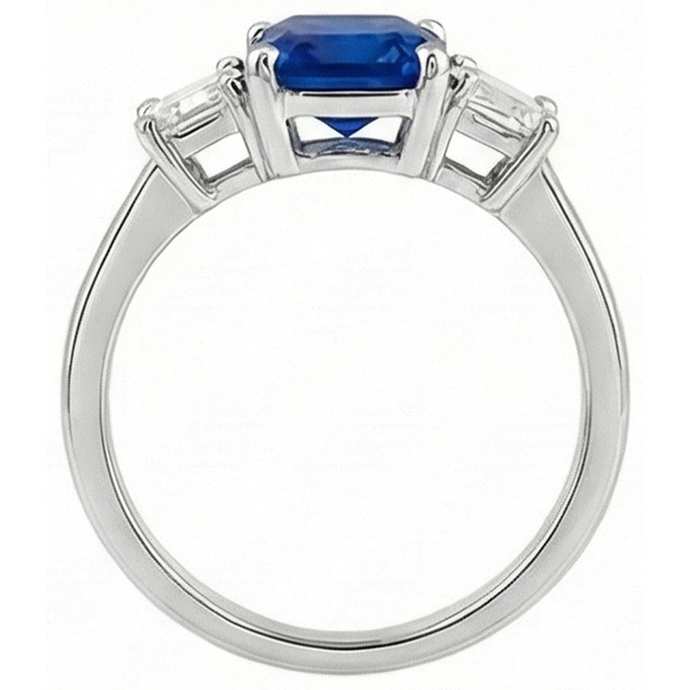 naturel radiant saphir 2.50carats bague sur blanc