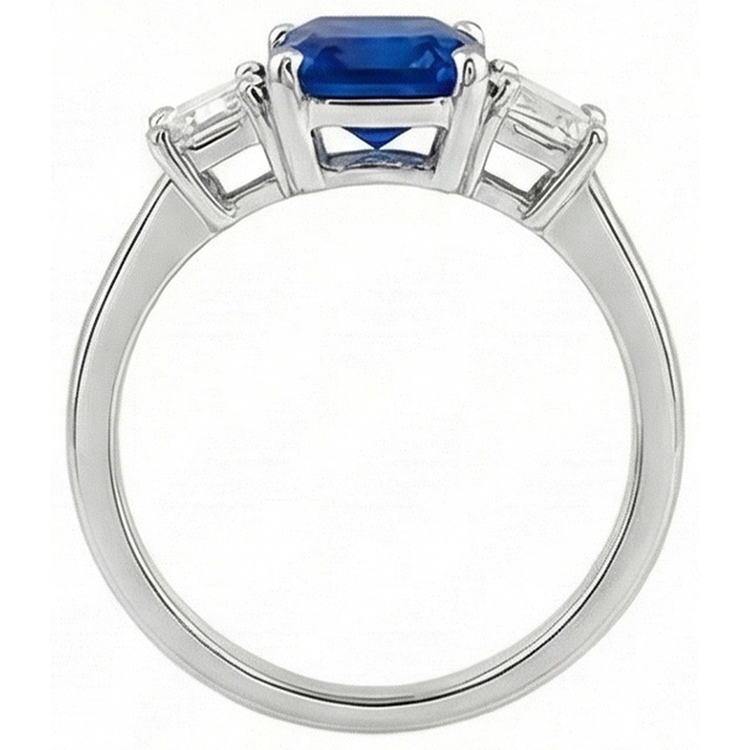 naturel radiant saphir 2.50carats bague sur blanc