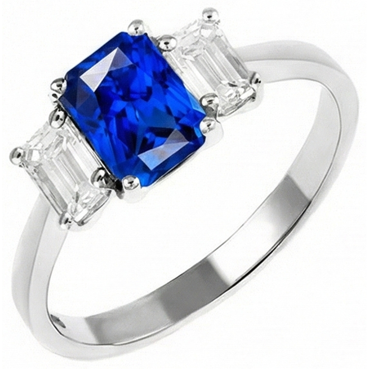 naturel radiant saphir 2.50carats bague détail rapproché