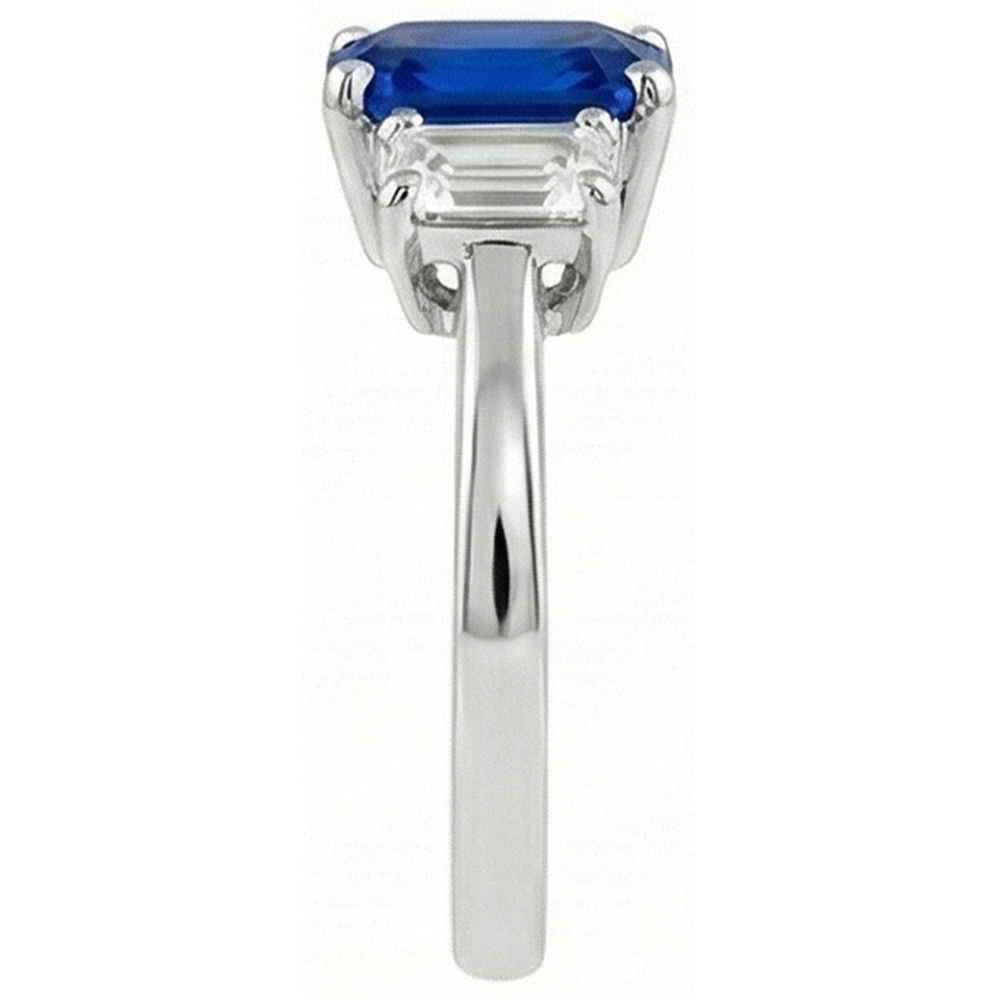 naturel radiant saphir 2.50carats bague vue de profil
