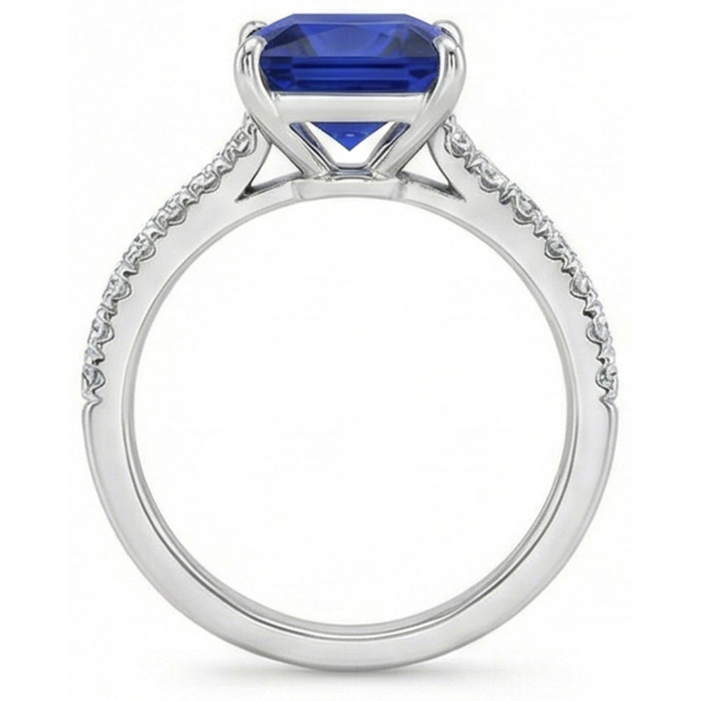 naturel diamant 5.50carats bague sur blanc