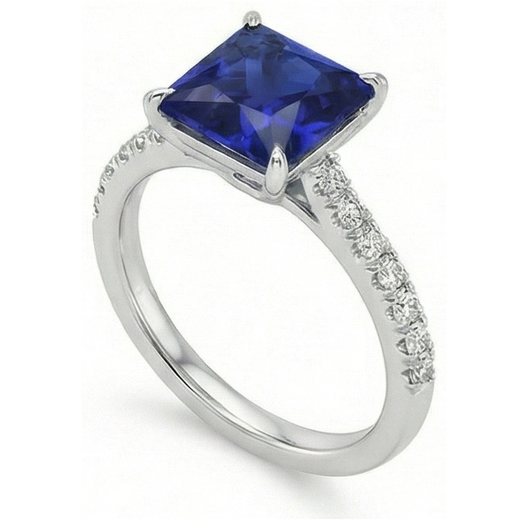 naturel diamant 5.50carats bague angle de côté