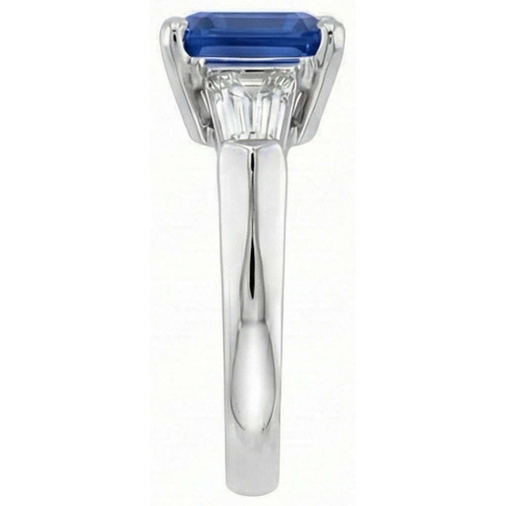 naturel baguette diamant 6carats bague vue de dessus