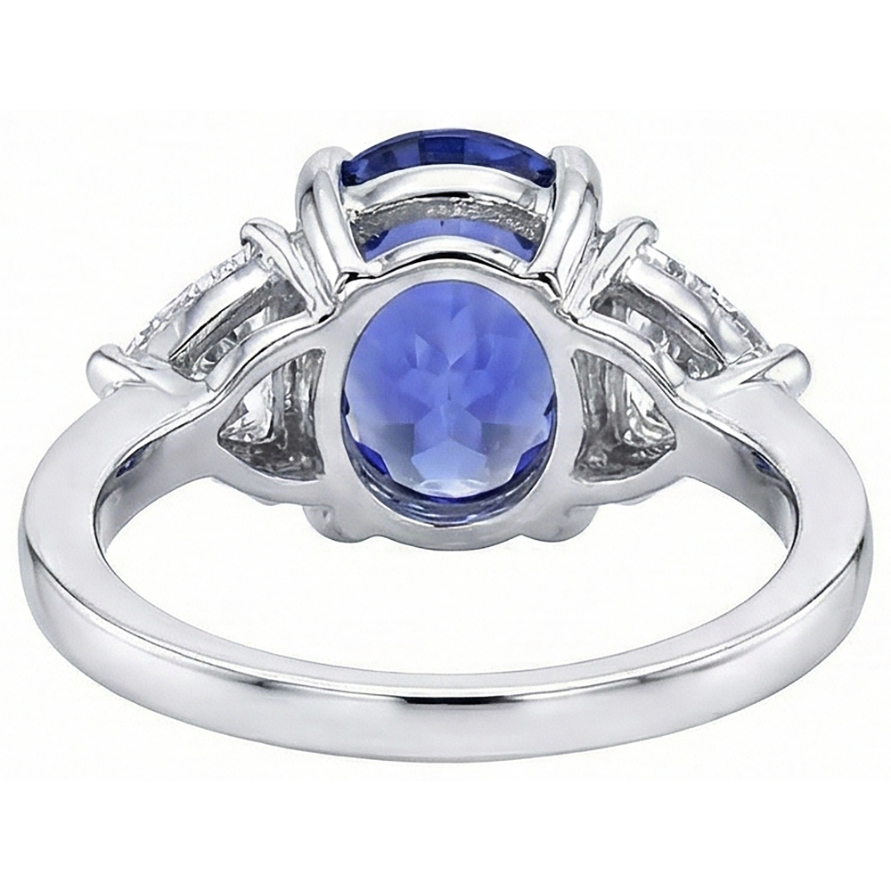 naturel trillion tanzanite 8.01carats bague sur blanc