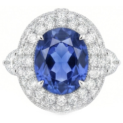 Bague d'anniversaire de mariage 6 carats avec diamants saphir du Sri Lanka
