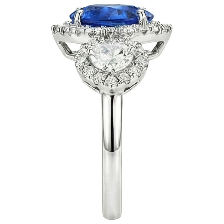 naturel round diamant 7carats bague vue de profil