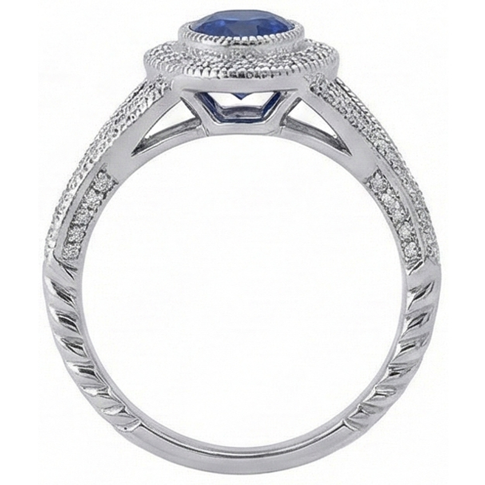 naturel round diamant 3.51carats bague sur blanc