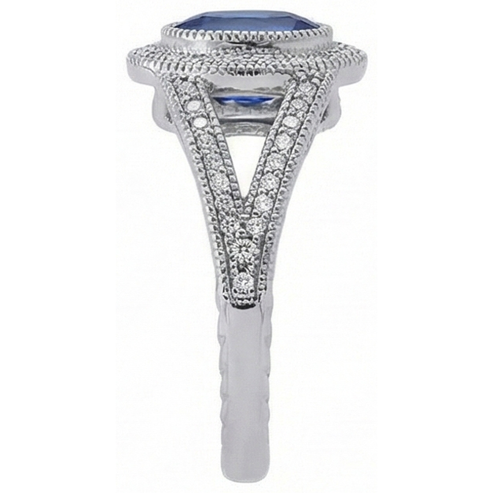 naturel round diamant 3.51carats bague vue de profil
