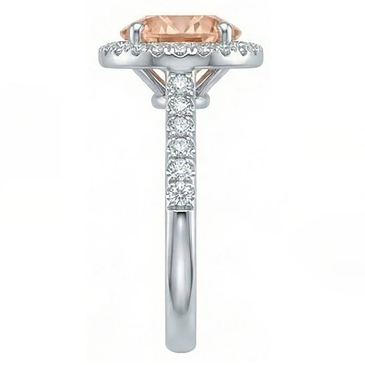 Bague d'anniversaire en or morganite et diamants taillés en brillant de 12.85 ct
