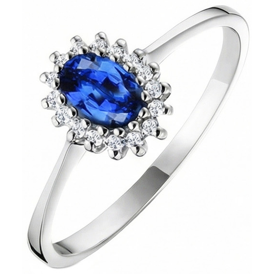 naturel oval diamant 2carats bague vue de face