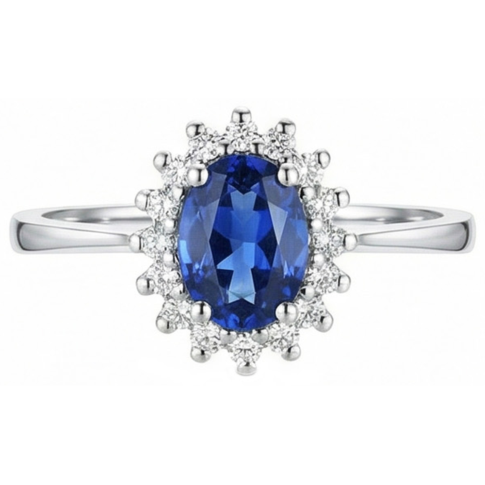 naturel oval diamant 2carats bague détail rapproché