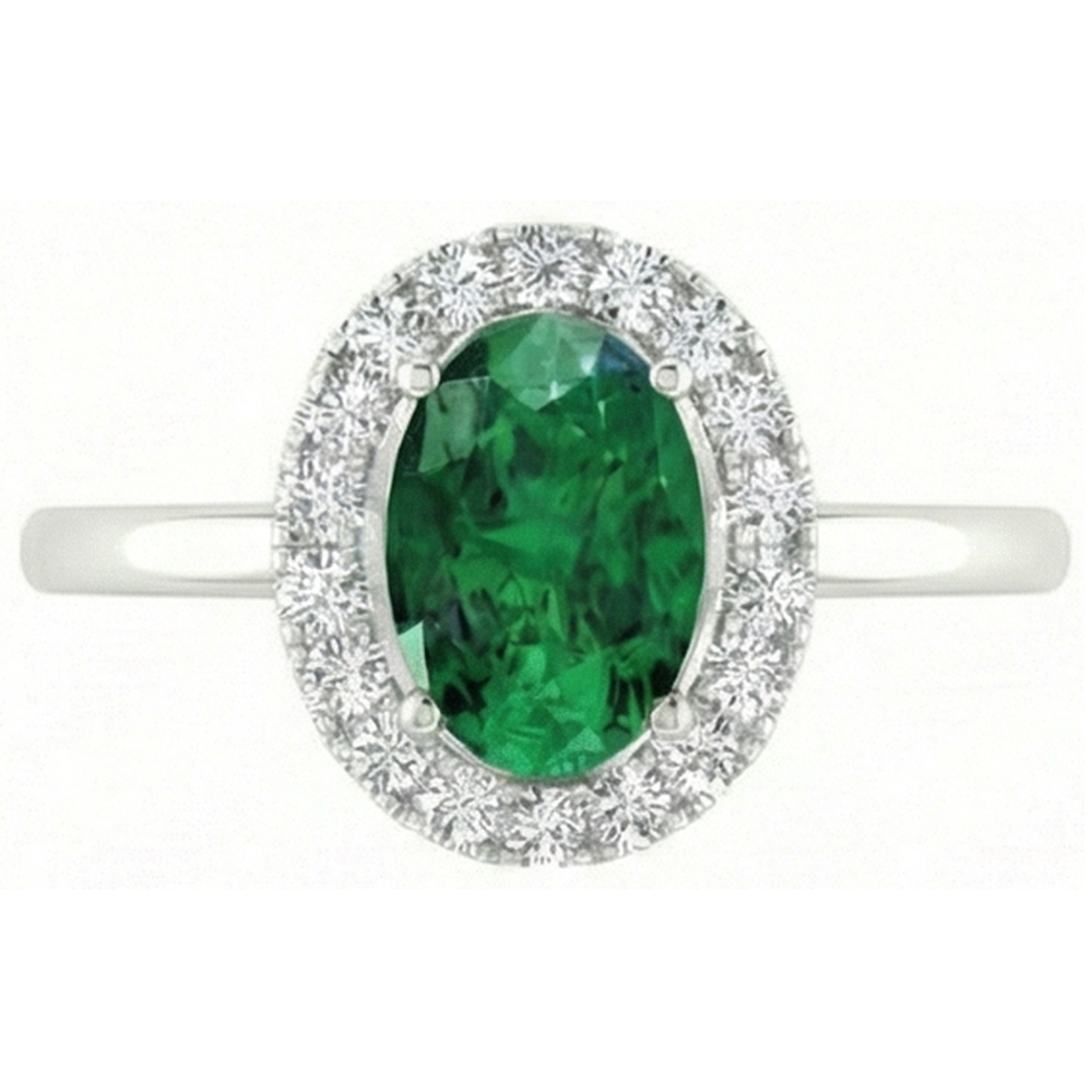naturel round émeraude 4.50carats bague angle de côté
